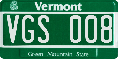 VT license plate VGS008