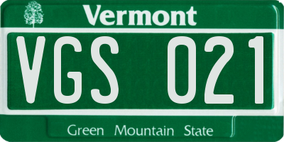 VT license plate VGS021