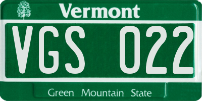 VT license plate VGS022