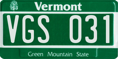 VT license plate VGS031