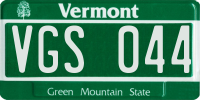 VT license plate VGS044