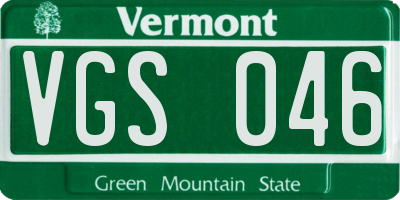 VT license plate VGS046