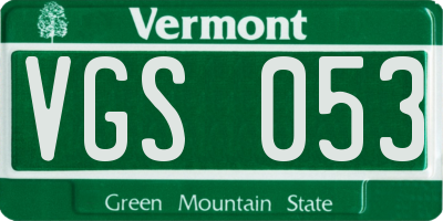 VT license plate VGS053