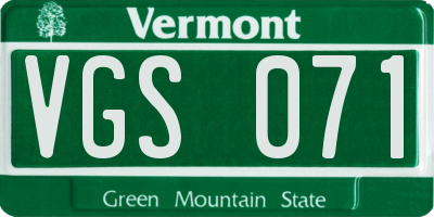 VT license plate VGS071