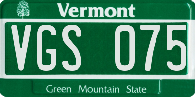 VT license plate VGS075