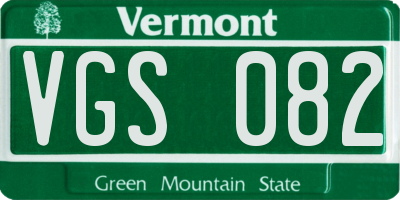VT license plate VGS082