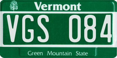 VT license plate VGS084