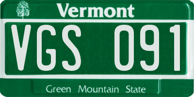 VT license plate VGS091