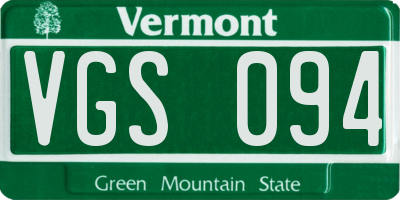 VT license plate VGS094