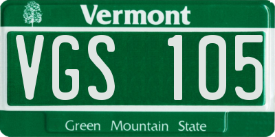 VT license plate VGS105