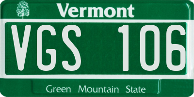 VT license plate VGS106