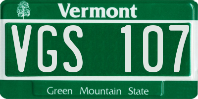 VT license plate VGS107