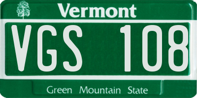 VT license plate VGS108