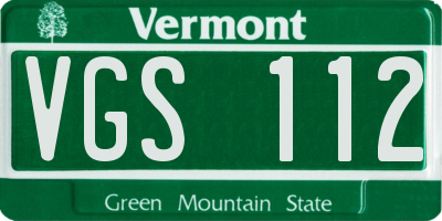 VT license plate VGS112