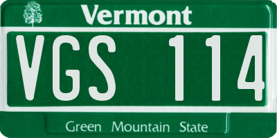 VT license plate VGS114