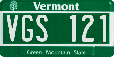 VT license plate VGS121
