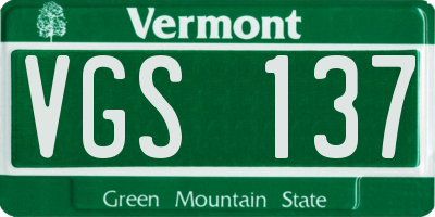 VT license plate VGS137