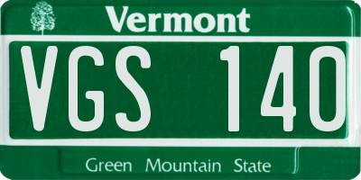 VT license plate VGS140