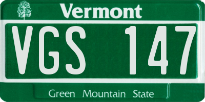 VT license plate VGS147