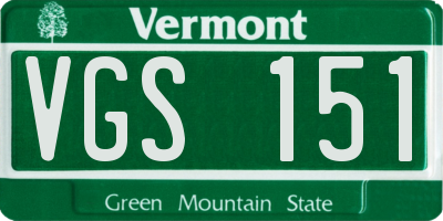 VT license plate VGS151