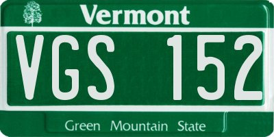 VT license plate VGS152