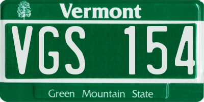 VT license plate VGS154