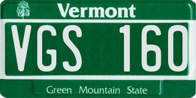 VT license plate VGS160