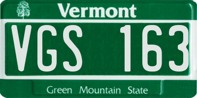 VT license plate VGS163