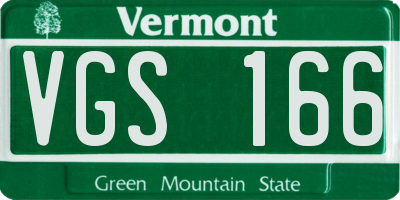 VT license plate VGS166