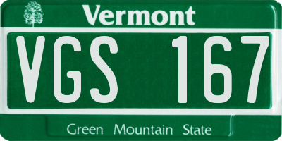 VT license plate VGS167