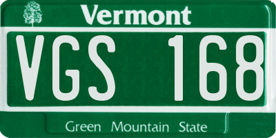 VT license plate VGS168