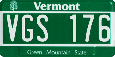 VT license plate VGS176