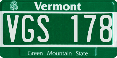 VT license plate VGS178