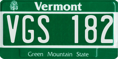 VT license plate VGS182