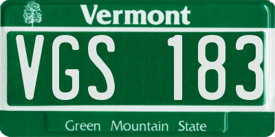 VT license plate VGS183