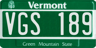 VT license plate VGS189