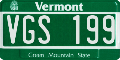 VT license plate VGS199