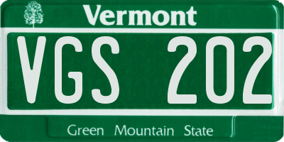 VT license plate VGS202