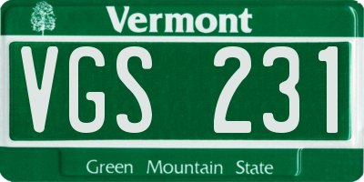 VT license plate VGS231