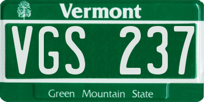 VT license plate VGS237