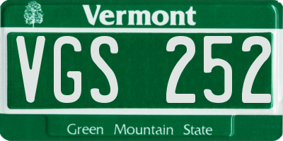 VT license plate VGS252