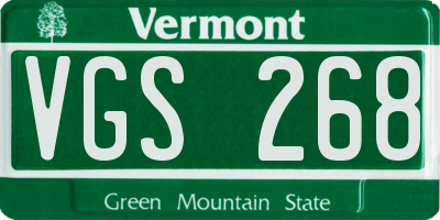 VT license plate VGS268
