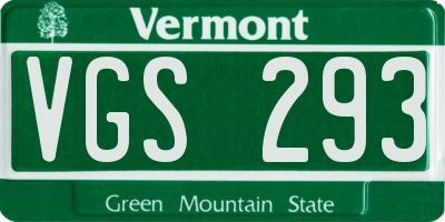 VT license plate VGS293