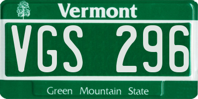 VT license plate VGS296