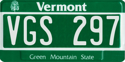 VT license plate VGS297