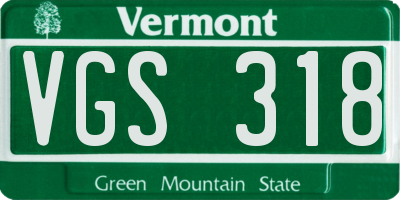 VT license plate VGS318