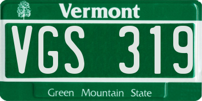 VT license plate VGS319
