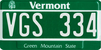 VT license plate VGS334