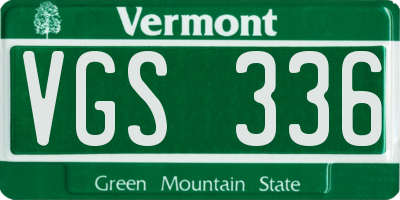 VT license plate VGS336
