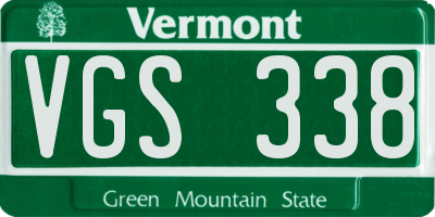 VT license plate VGS338